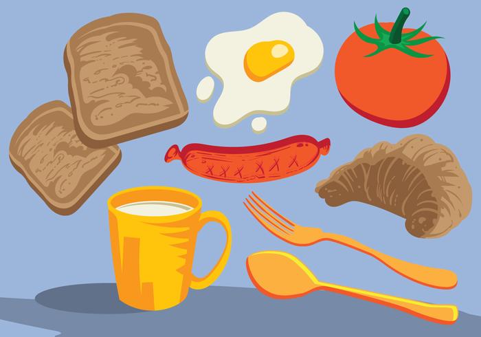 Desayuno Iconos Alimentos vector