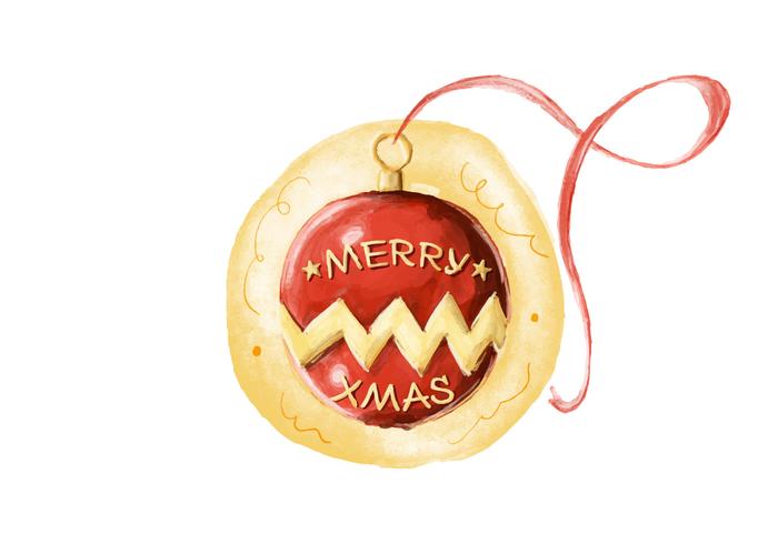 Free Xmas Ball Watercolor Vector