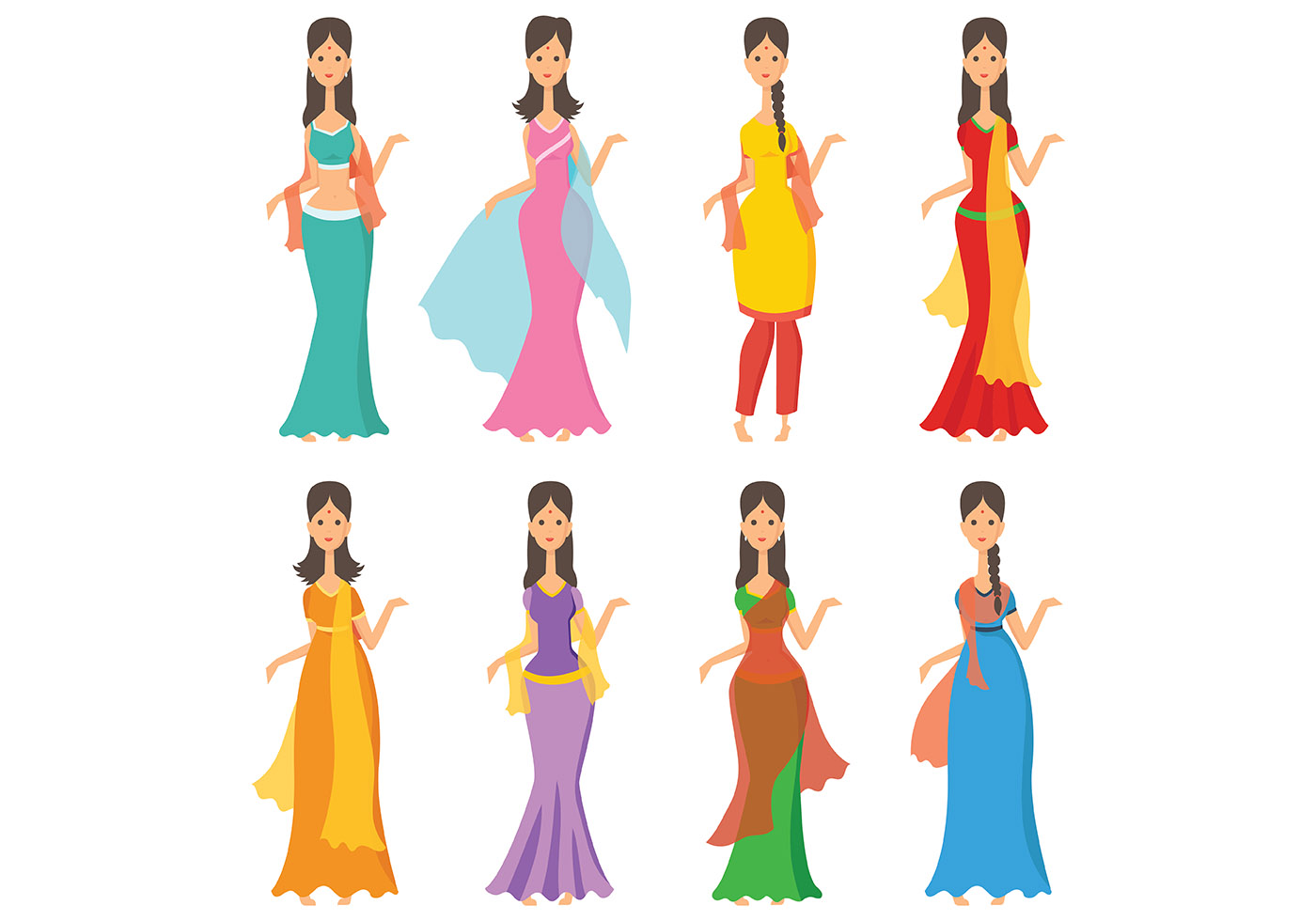 Download Free Indian Woman Icons Vector 130540 Vector Art at Vecteezy