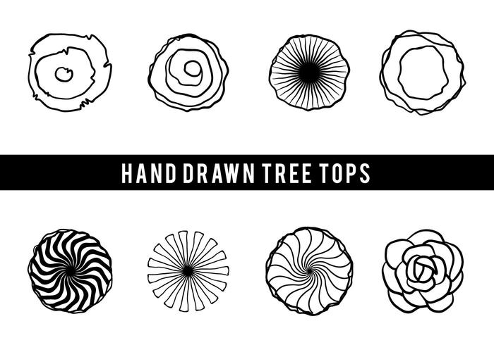 Free Hand Drawn Tree Tops Vector