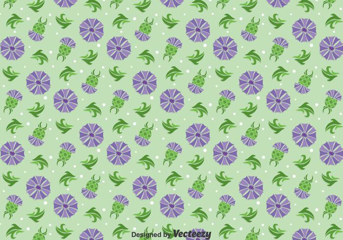 Thistle Flowers Ornament Seamless Pattern vector