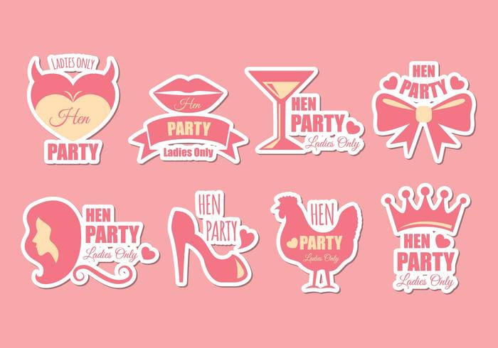 Hen Party Badges vector