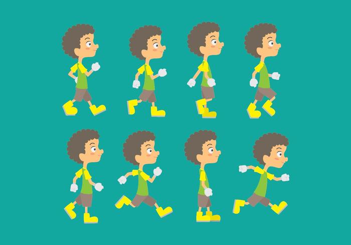 Walk Cycle Icons vector