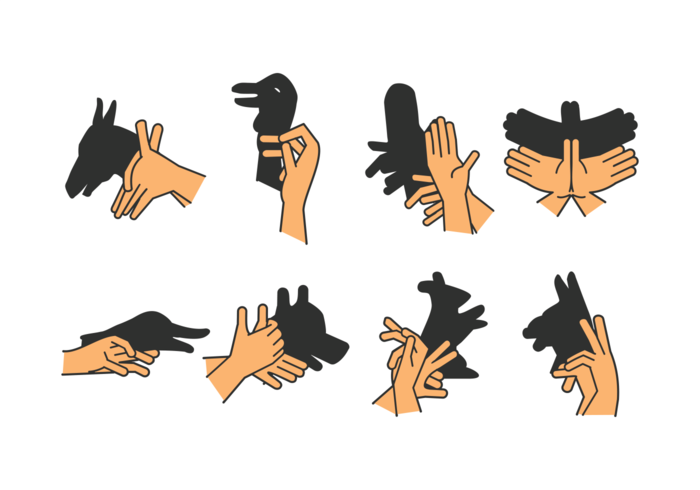 Set of Shadow Hand Puppet Vol. 3 vector