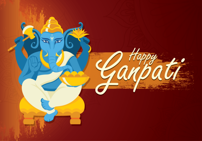 Happy Ganpati Ilustración vector