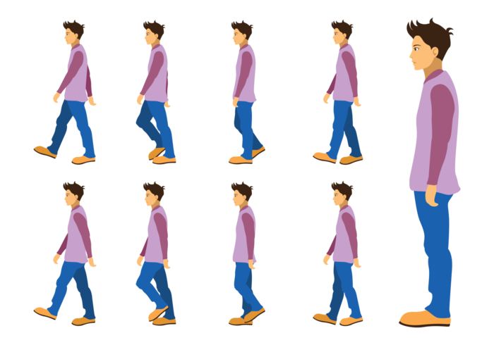 Boy Walking Cycle vector