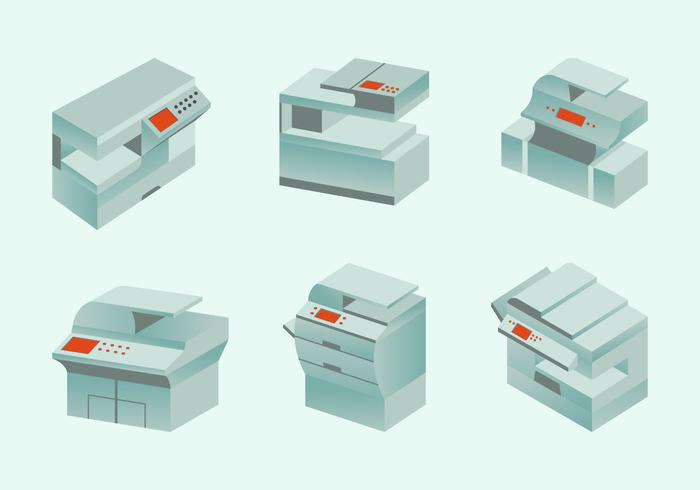 Fotocopiadora moderna fotocopiadora plana diseño vector