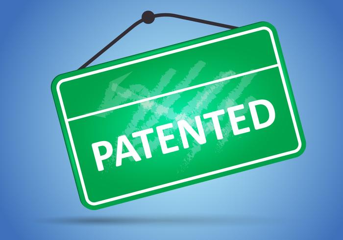 Sign Of Patented In Green Board vector