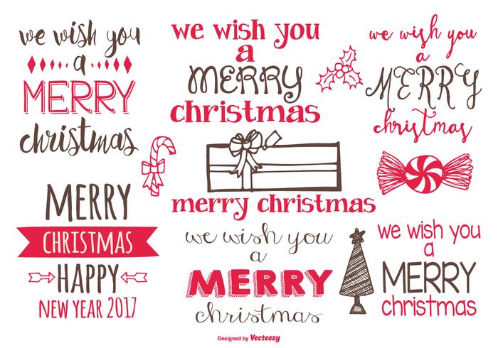 Cute Hand Drawn Christmas Labels vector