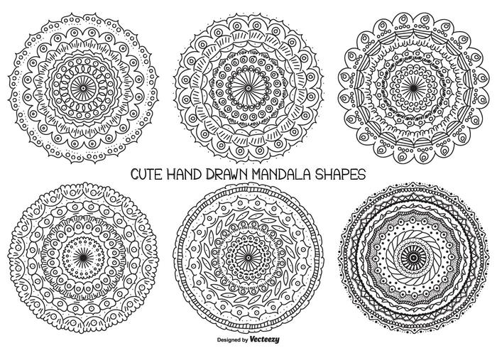Cute Hand Drawn Mandala Shape Collection