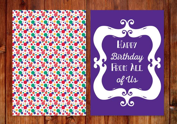 Cute Polka Dot Birthday Card  vector