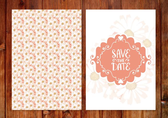 Floral Wedding Save the Date Card  vector