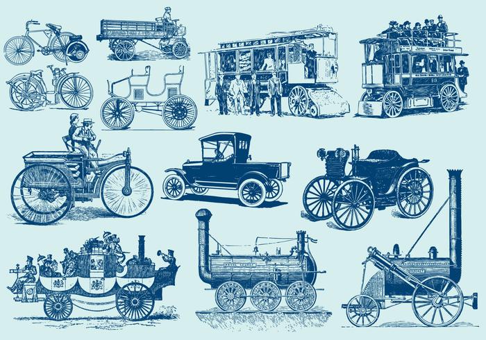 Vintage Motor Vehicles vector