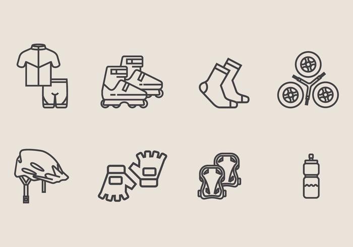 Roller Blade Icon Set vector