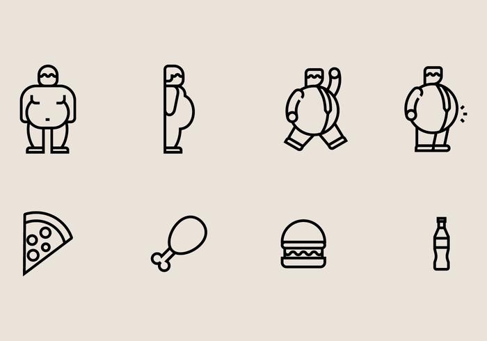 Fat Guy Icons vector