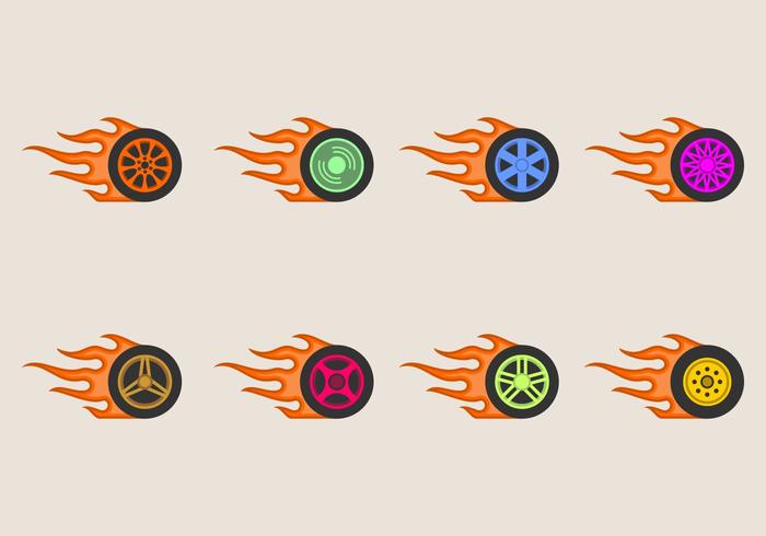 Burnout Wheels Icon vector