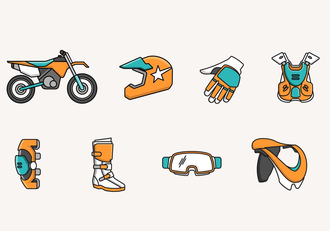 Dirt Bike Icon and Elements - Download Free Vector Art, Stock Graphics & Images