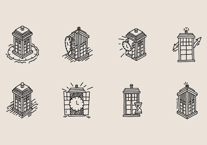 Hand Drawn Vector Tardis Icon