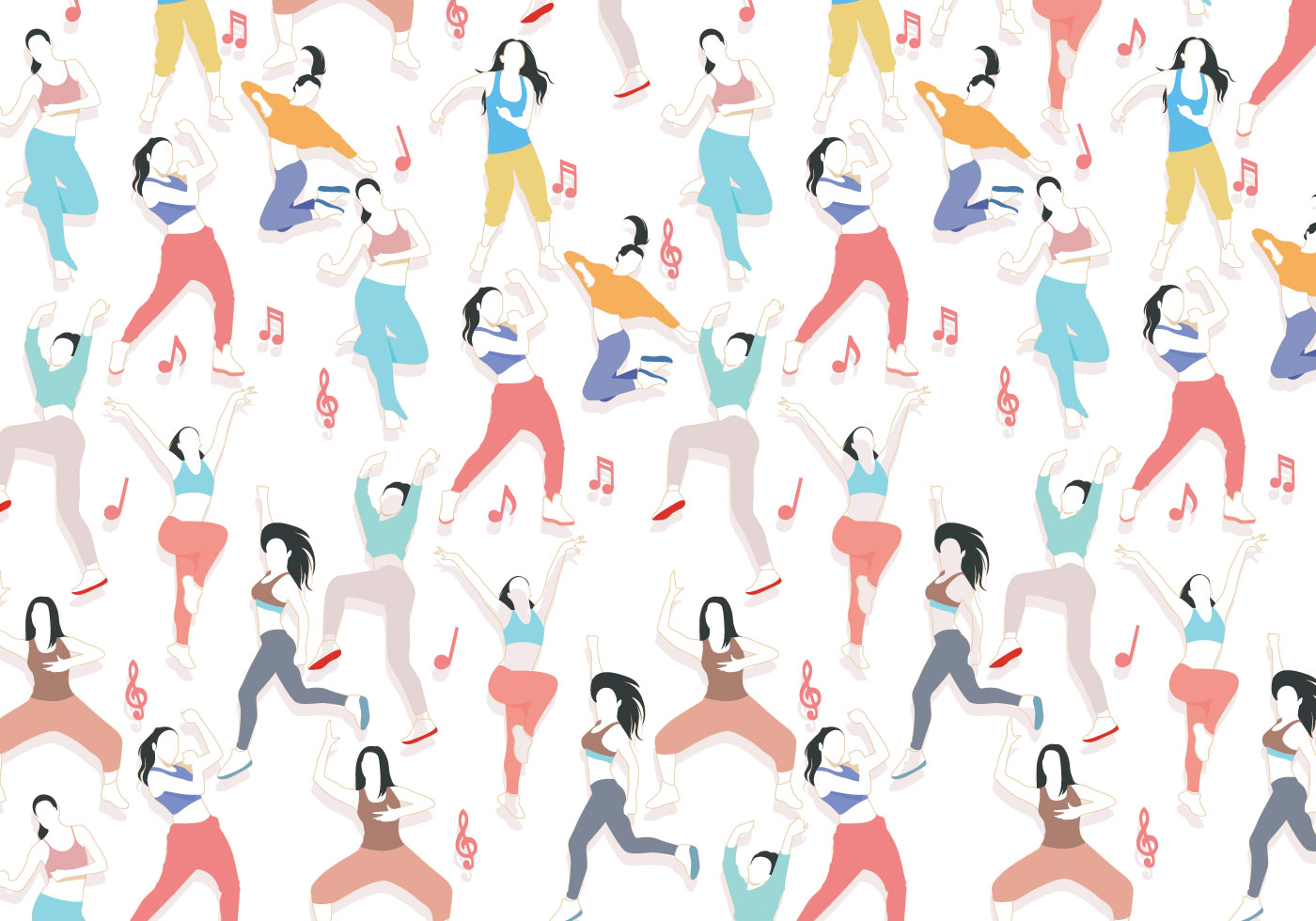 Zumba Dancing Pattern Vector 131089 Vector Art at Vecteezy