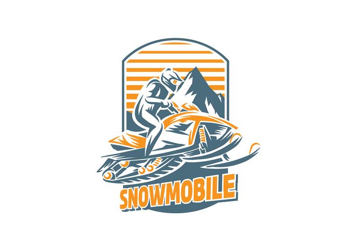 Snowmobile Handgraving Vector
