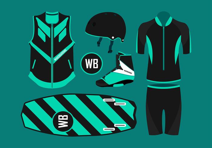 Equipo de wakeboard vector libre