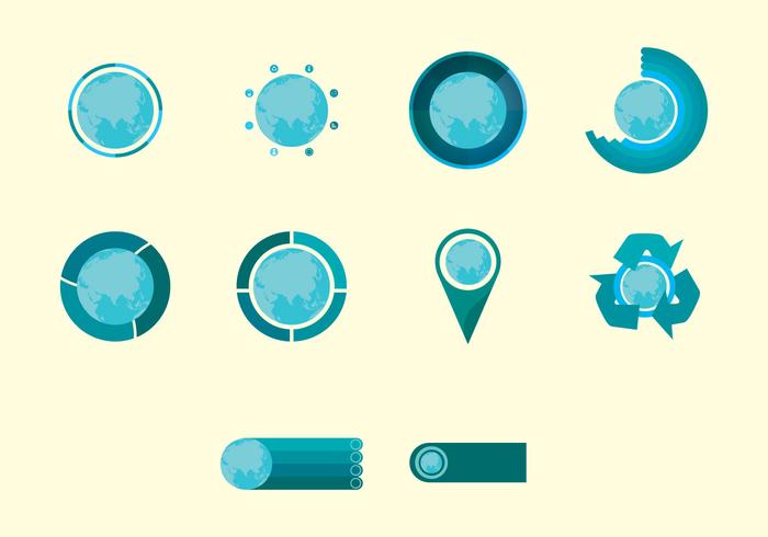 World Map Infographic Icon Set World Map Infographic Icon Set