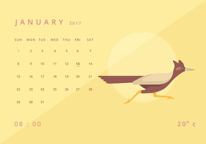Roadrunner Calendar Illustration Template Roadrunner Calendar Illustration Template