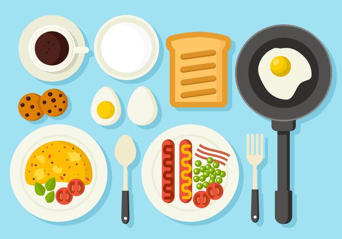 Free Healthy Breakfast Concept Vector 