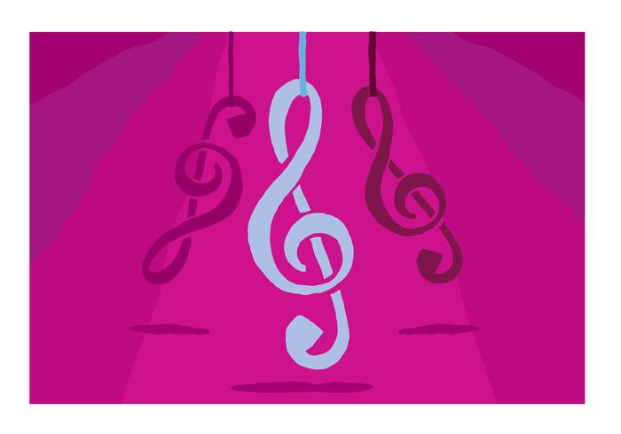 Purple Hanging Violin Key vector