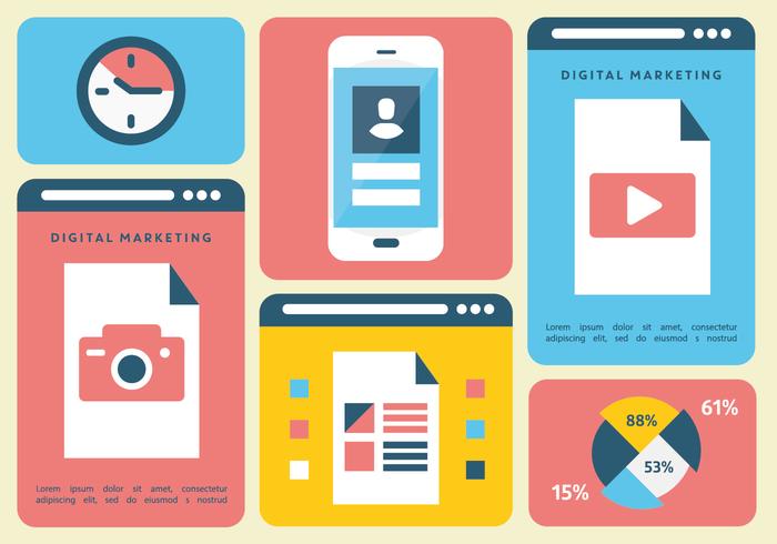 Free Flat Digital Marketing Vector Illustration Free Flat Digital Marketing Vector Illustration