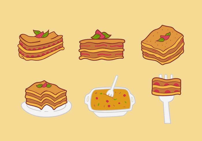 Lasagna food vector illustration