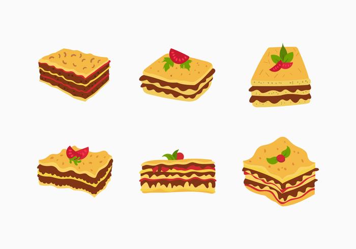 Lasagna vector food illustration