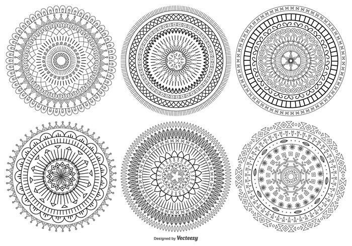 Mandala Style Vector Shapes Collection