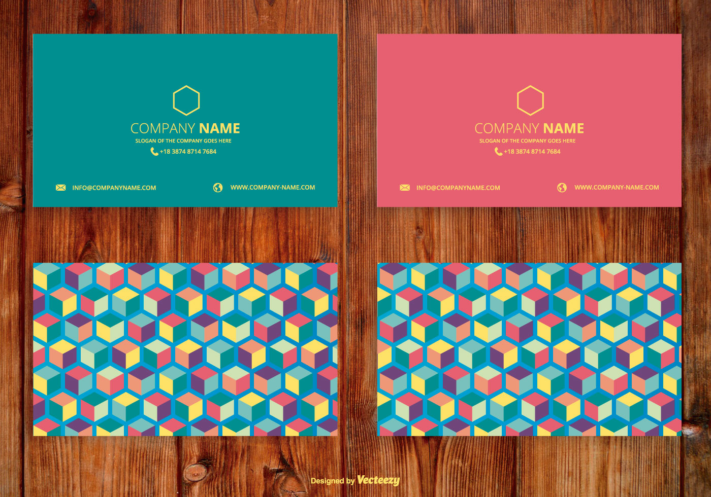 abstract cubes name card set download free vector art