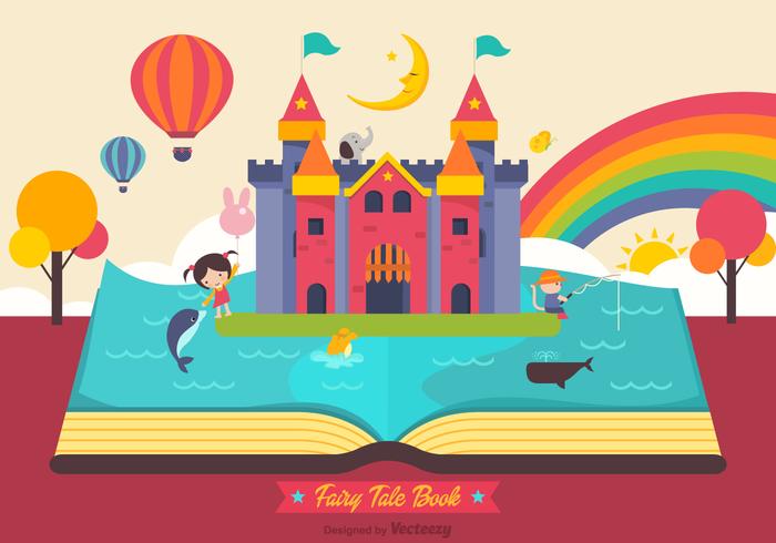 Fairy Tale Open Book Vector