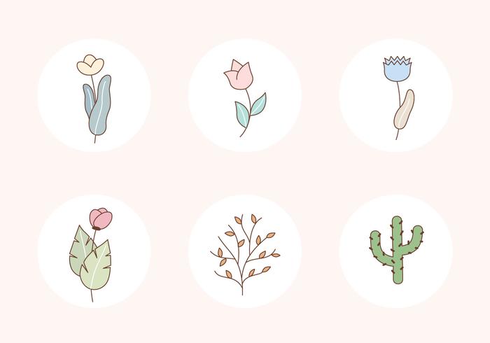 Iconos de vector de plantas