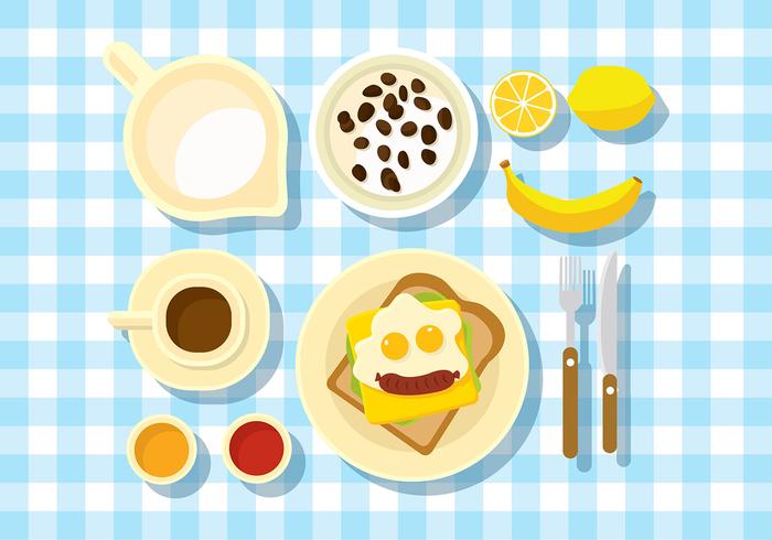 Breakfast Table Set Free Vector