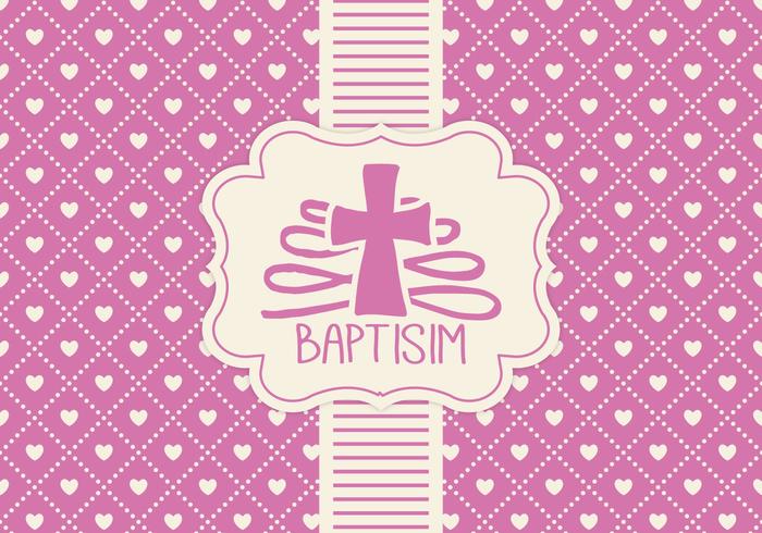 Pink Baptisim Card Template vector