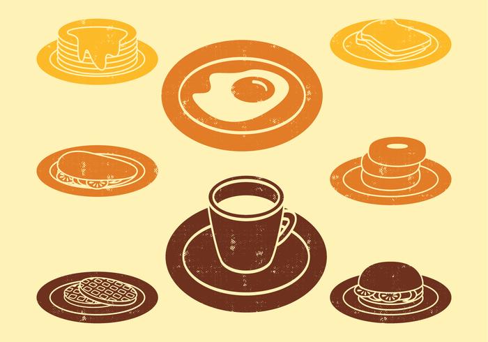 Iconos del desayuno vector