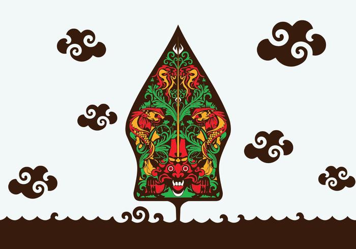 Ilustración de Gunungan Wayang vector