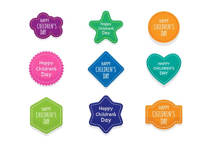 Free Children's Day Badges and Stickers Vector Free Children's Day Badges and Stickers Vector