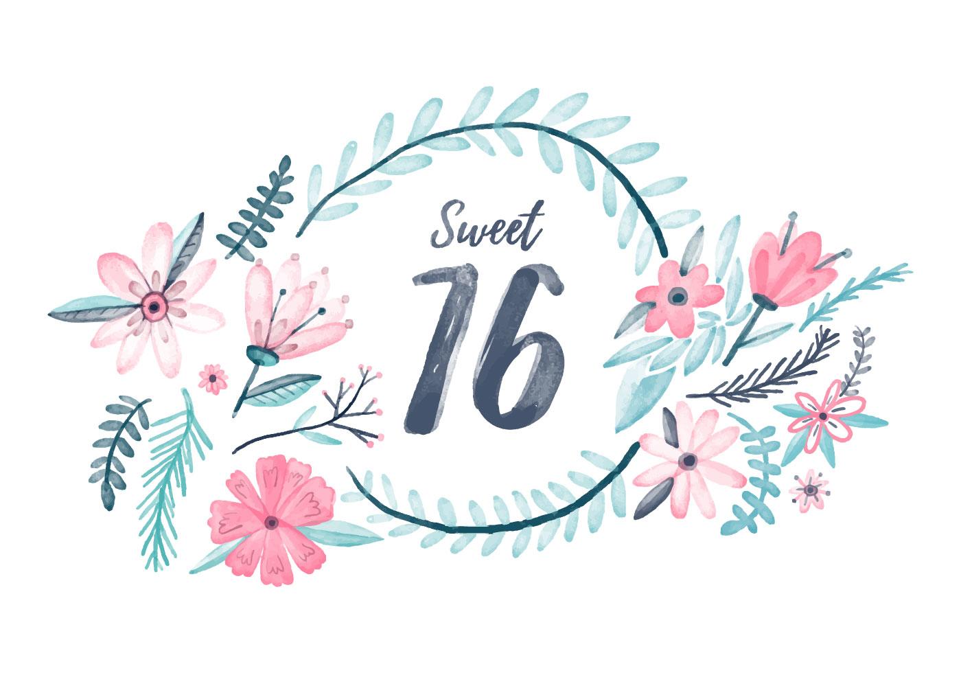 Sweet 16 Watercolor Background 131430 Vector Art at Vecteezy
