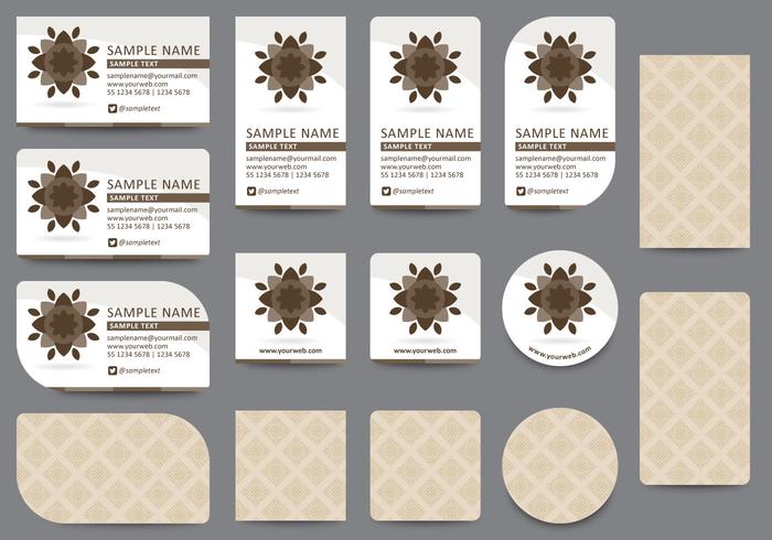 Brown Name Card Templates vector