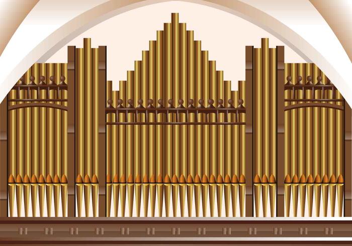 Órgano de la pipa Fondo musical de la iglesia vector