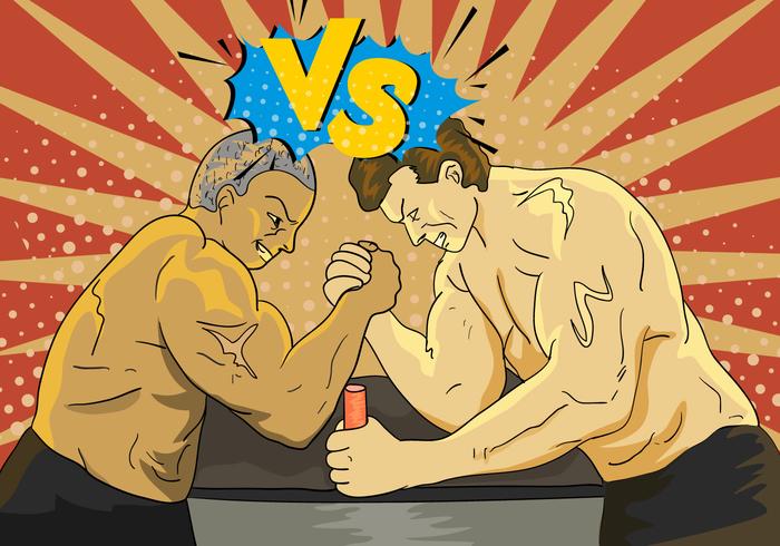 Arm Wresting With Versus Letter Illustration vector