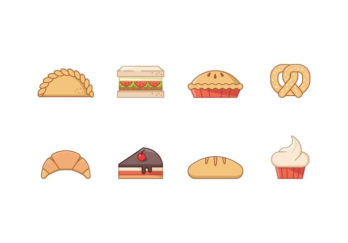 Iconos de panadería gratis vector