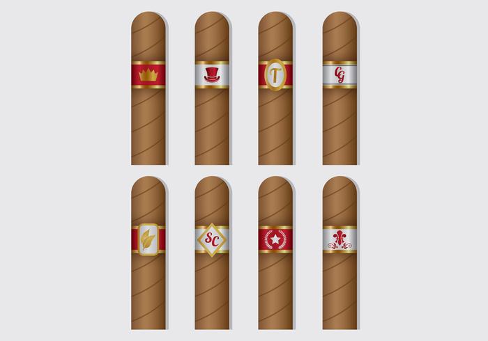 Vectores de la etiqueta del cigarro