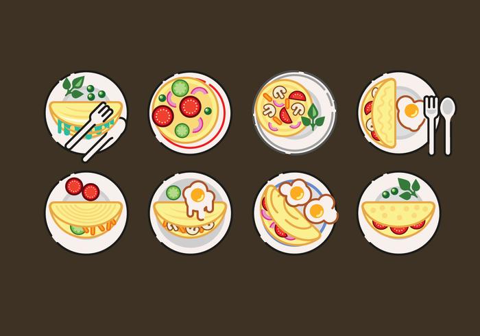 Omelet Vector Set Illustration