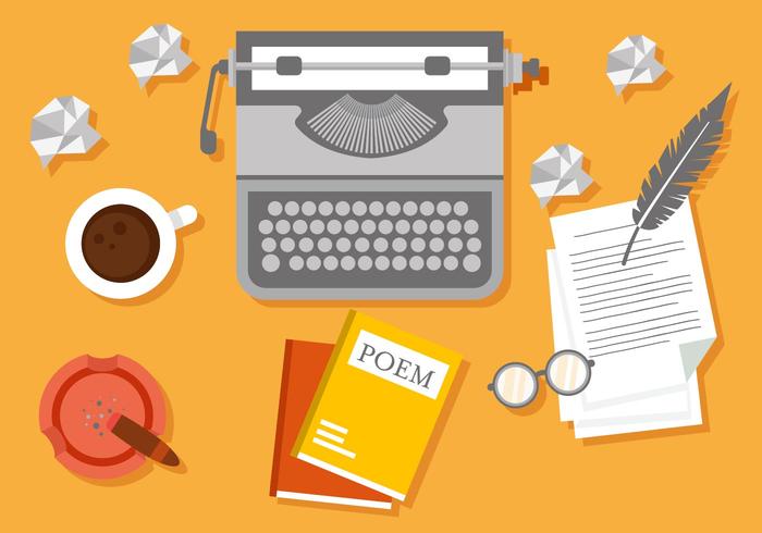 Writer Workspace Vector Illustration