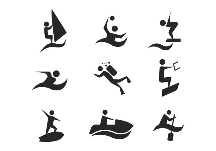 Free Water Sports Icons Vector Free Water Sports Icons Vector